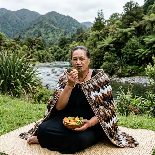 Maori Woman Embodying Grace and Strength | Natural Landscape