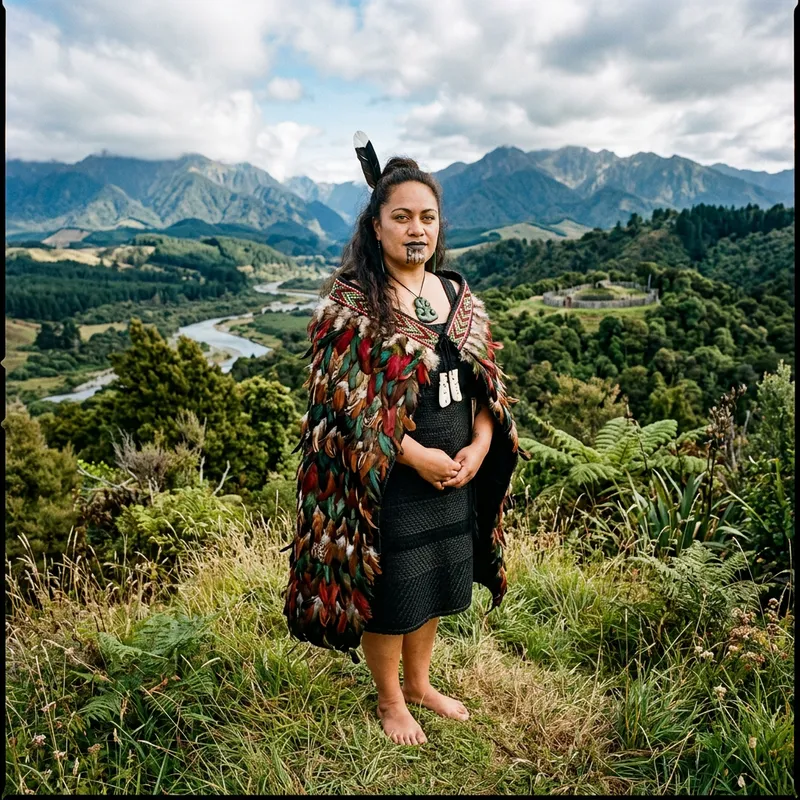 Empowering Maori Woman in Traditional Attire - Grace and Heritage Empowering Maori Woman in Traditional Attire - Grace and Heritage