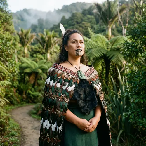 Polynesian Woman in Traditional Attire: Beauty and Resilience Captured
