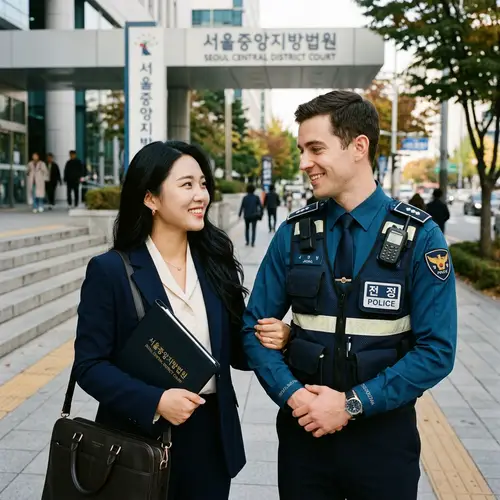 Korean Lawyer and Her Policeman Boyfriend