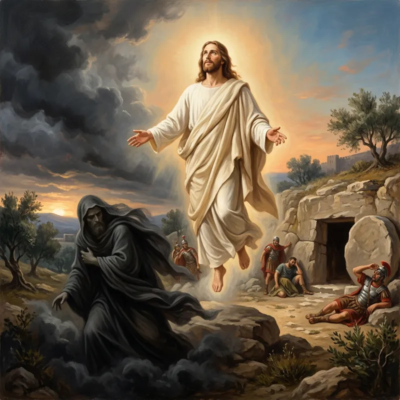 Christ Conquering Satan - Divine Triumph at the Resurrection
