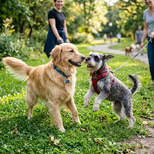 Happy Dog Meeting Together: Perfectly Captured