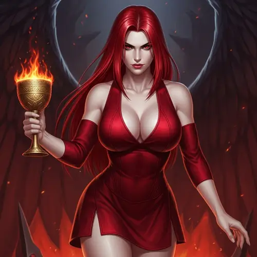 Powerful Goddess with Scarlet Flames
