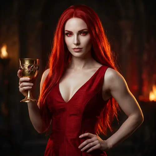 Powerful Goddess with Scarlet Flames