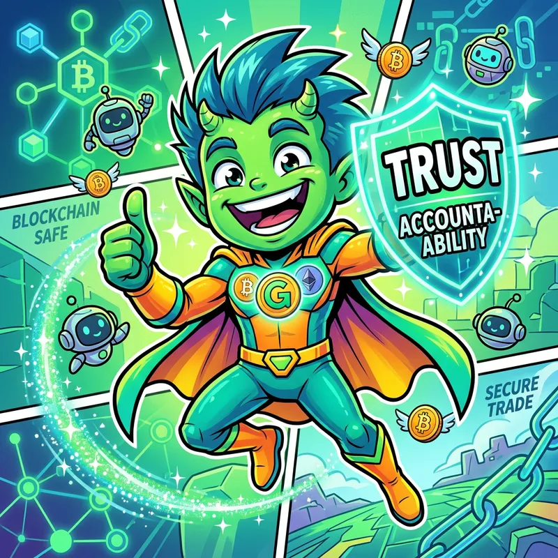 Enthusiastic Cryptocurrency Cartoon: Happiness & Trust in Blockchain
