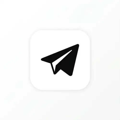 Minimalistic Telegram Icon Design in Black Shades
