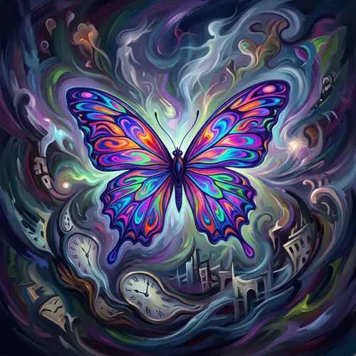 Surrealistic Digital Painting: Butterfly Transformation