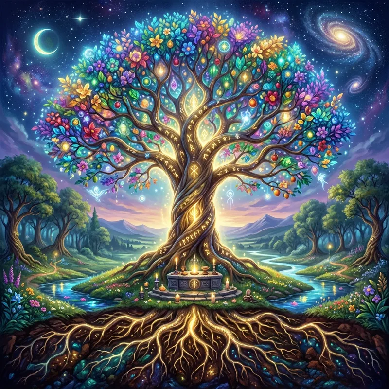 Colorful Tree of Life - Majestic & Spiritual Beauty
