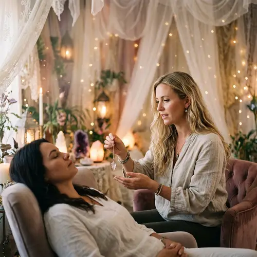 Caucasian Female Hypnotherapist in Ethereal Setting