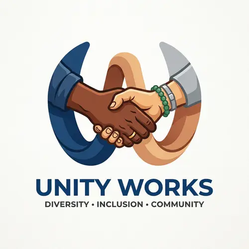 Diverse Handshake Logo: Unity in 'W' Letter Design
