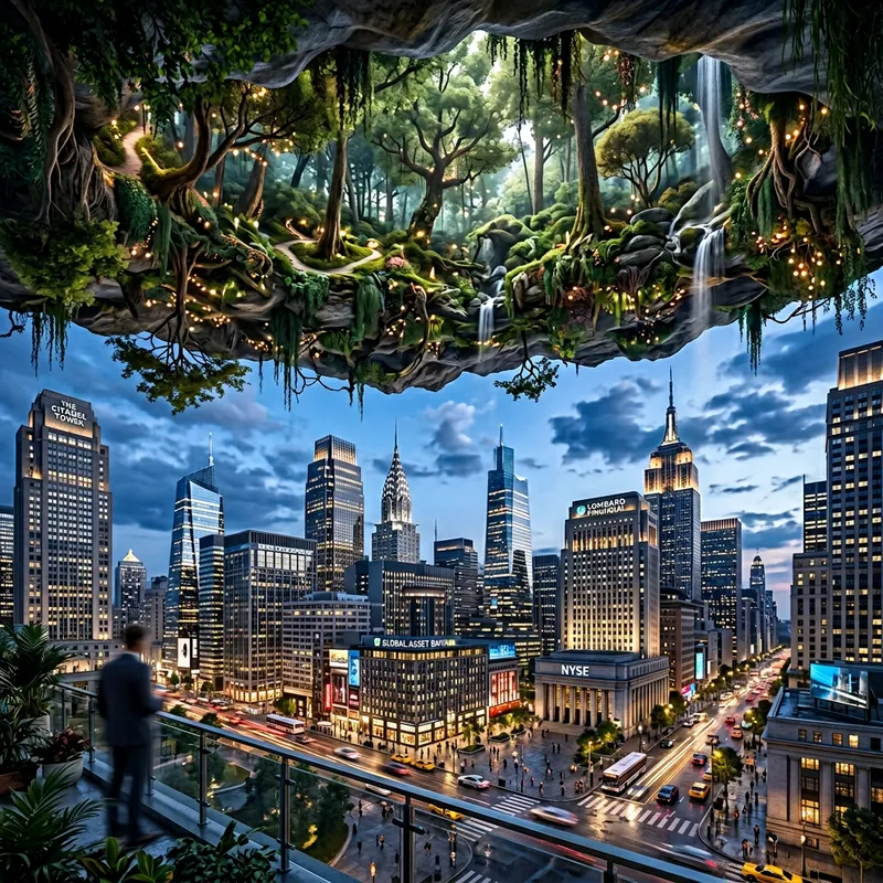 Authentic Upside Nature Art of Financial District Grandeur
