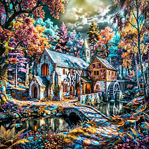 Nature Inverted Digital Art | Architectural Details & Light Patterns