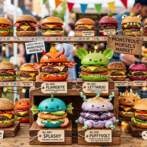 Burger-Inspired Pokémon: Creative Creature Designs