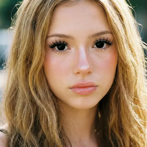 Detailed Portrait of Face with Long Blonde Wavy Hair