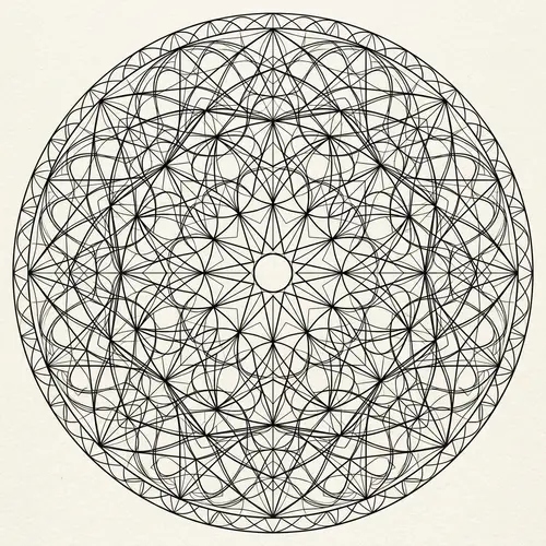 Intricate Circular Artwork: Chords, Arcs, and Symmetry
