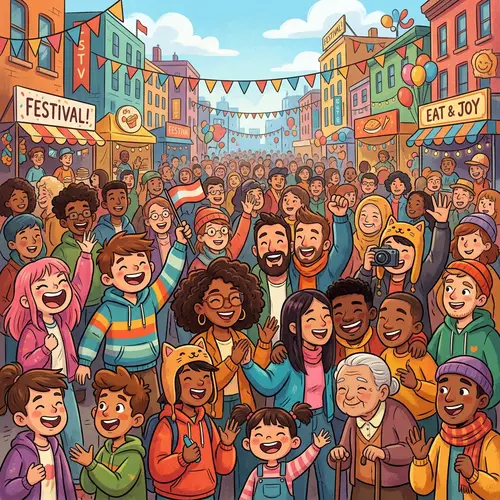 Illustrated Crowd of People