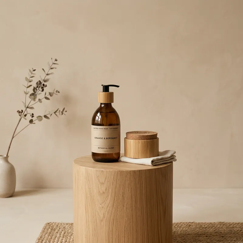 Minimalist Beige Background to Showcase an Eco-Friendly Product