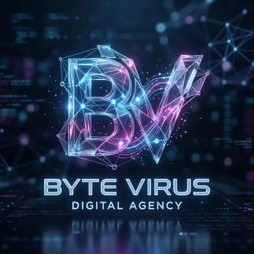 Futuristic 3D Logo for Byte Virus Digital Agency