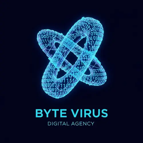 Futuristic 3D Logo for Byte Virus Digital Agency