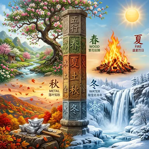 Seasonal Pillar of Five Elements: Chinese Cultural Concept