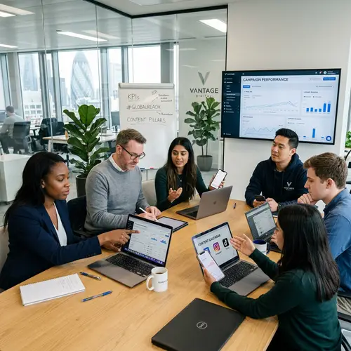 Professional Team Collaborating on Marketing Projects