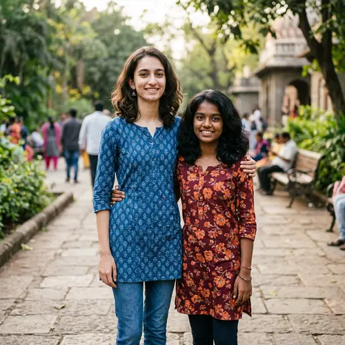 Indian Girls with Diverse Features Standing Together
