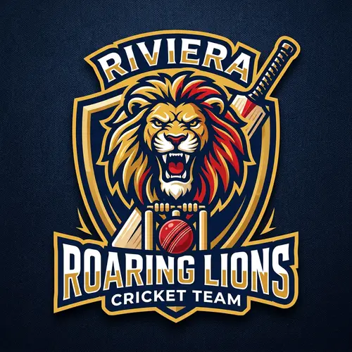 Riviera Roaring Lions Cricket Team Logo Design
