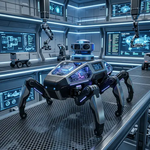 Futuristic Cyber Robot in 2090 - High-Tech AI Innovation