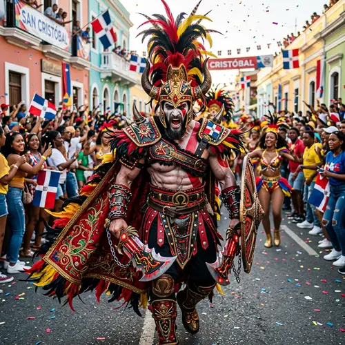 Fantasy Costume Inspired by Dominican Carnival for Kratos