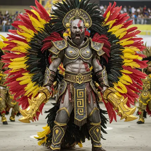 Fantasy Costume Inspired by Dominican Carnival for Kratos