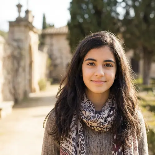 Teenage Girl with Long Flowing Hair and Delicate Features