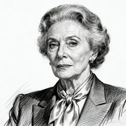 Realistic Pencil Drawing of a 68-Year-Old Contessa