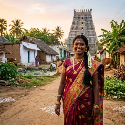 Tamil Nadu Beautiful Women | Traditionally Dressed South Indian Woman