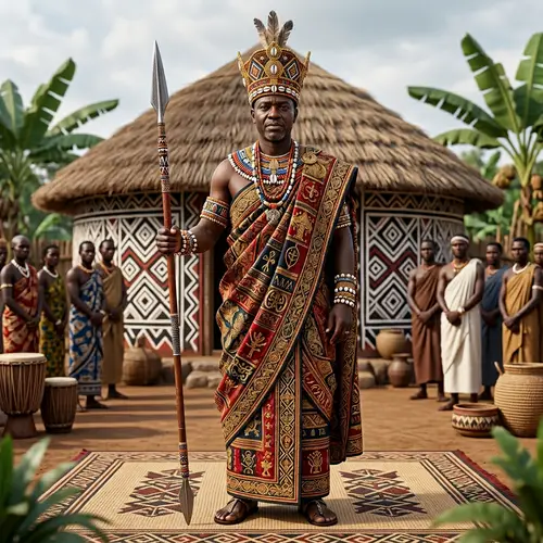 3D Illustration of a Rwandan King