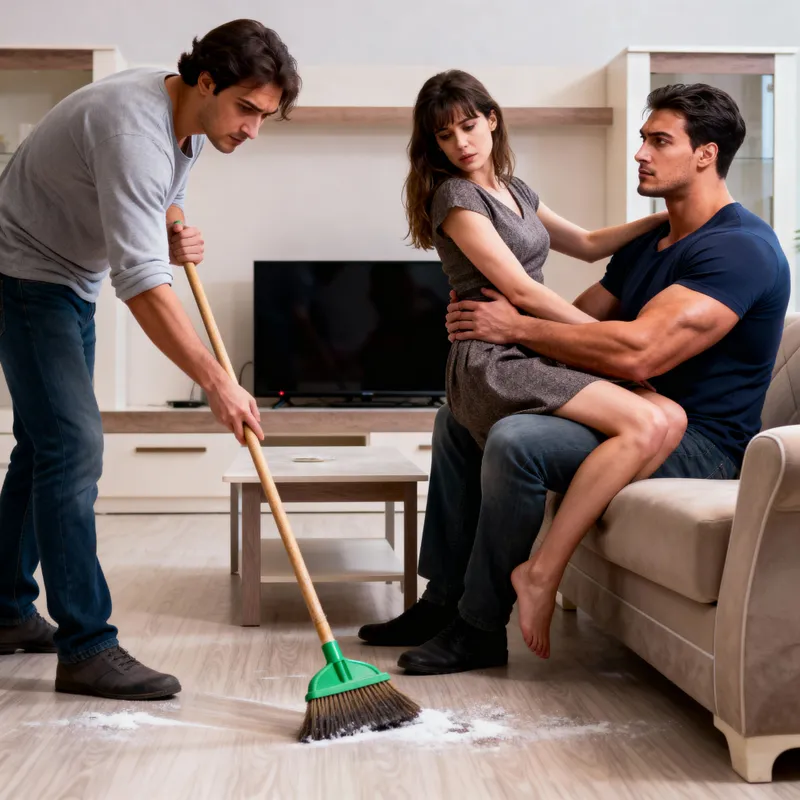 Hilarious Scene of a Husband Organizing the Room