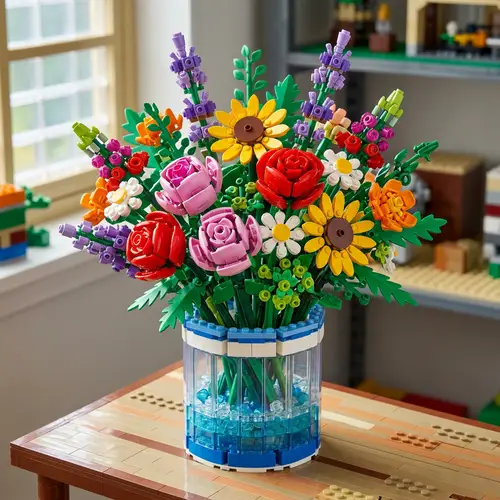 Lego Flower Bouquet in a Vase - Creative Build