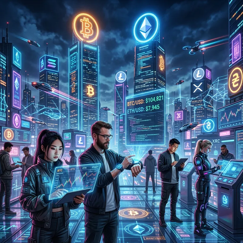 Futuristic Digital Currency Landscape