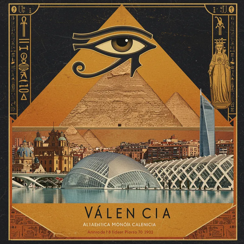 Valencia Skyline with Pyramids & Eye of Horus Valencia Skyline with Pyramids & Eye of Horus