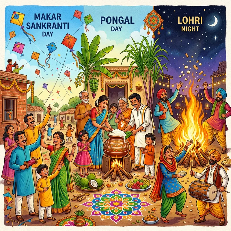 Happy Makar Sankranti, Pongal, and Lohri Celebration