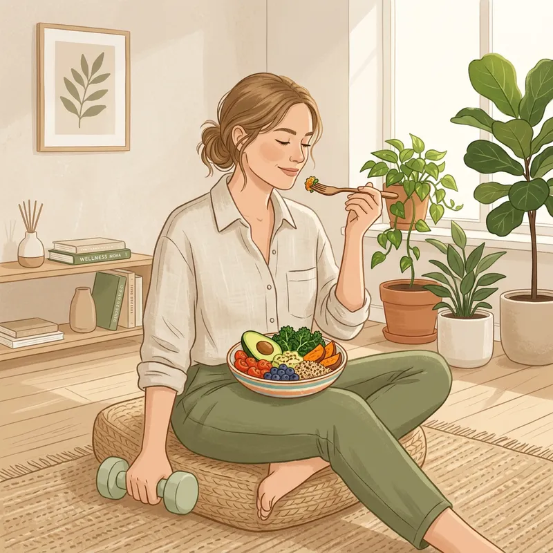 Holistic Wellness Lifestyle: Healthy Habits & Serenity in Beige