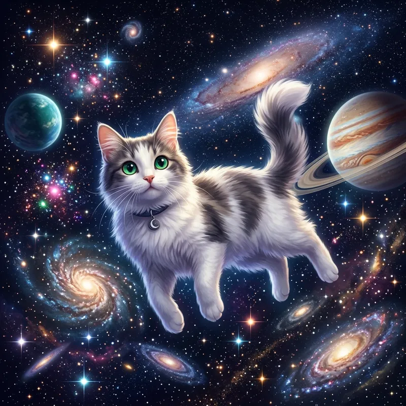 Cat in Space: A Whimsical Galactic Journey