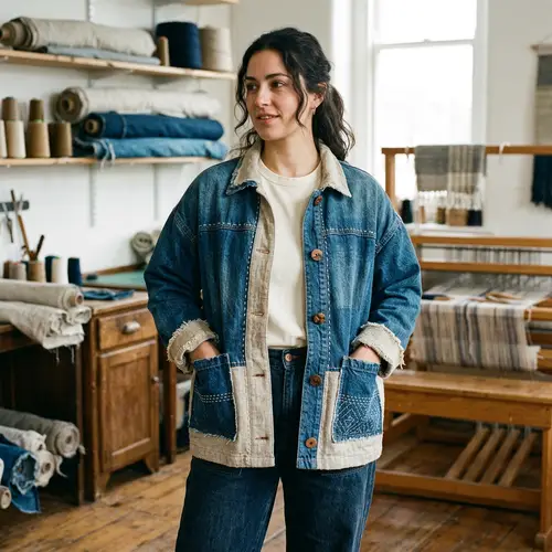 Modern Denim Shirt with Artisan Touches