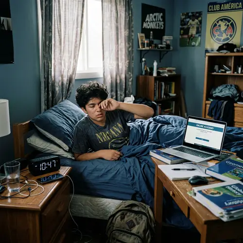 Late for Online School: Teenage Boy Morning Rush