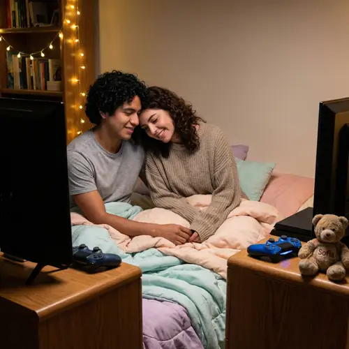Innocent Love: Tender Moment of 20-year-old Hispanic Man and 18-year-old Woman
