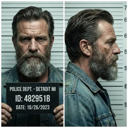 Rugged Middle-Aged Man Mugshot