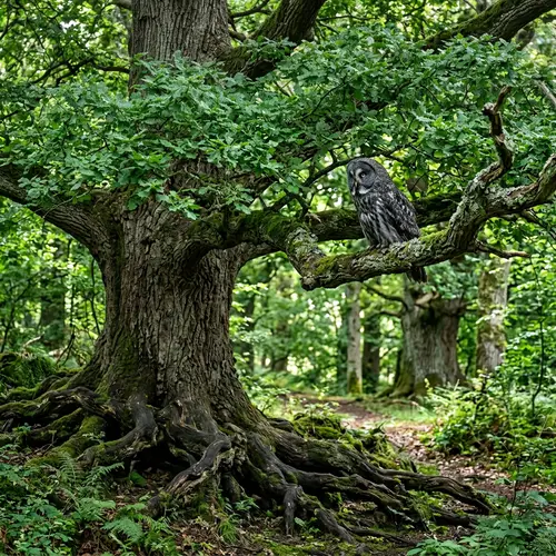 Ancient Tree and Wise Owl - Serenity and Wisdom Captured