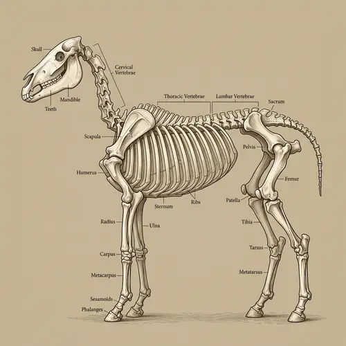Detailed Equine Skeleton Illustration