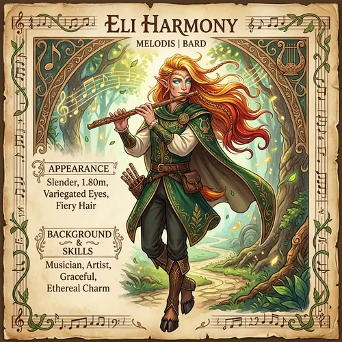 Eli Harmony: Ethereal Melodis Profile for D&D Manual