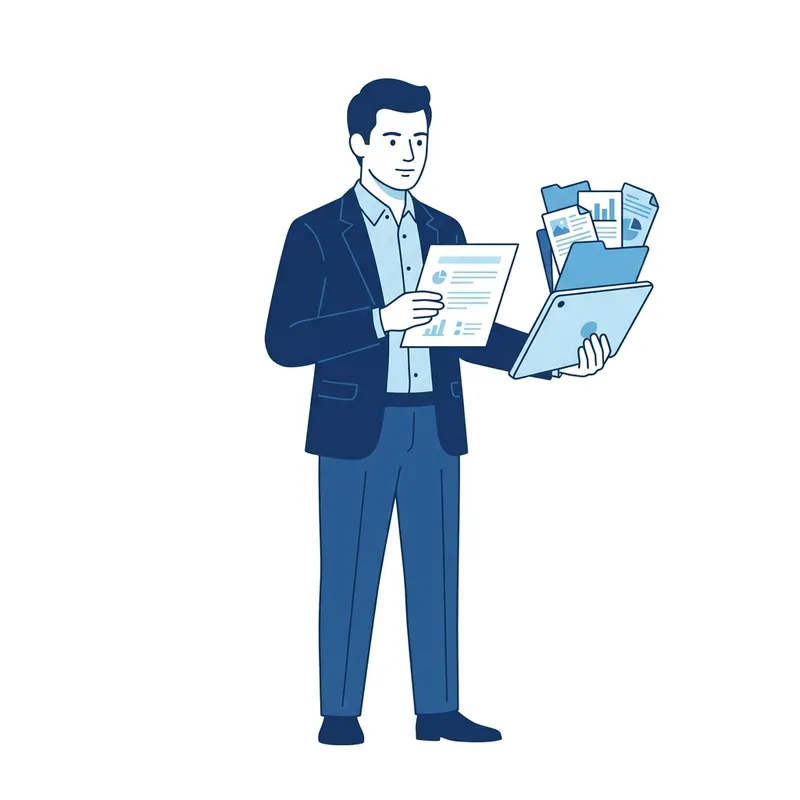 Professional Document Management Vector Illustration