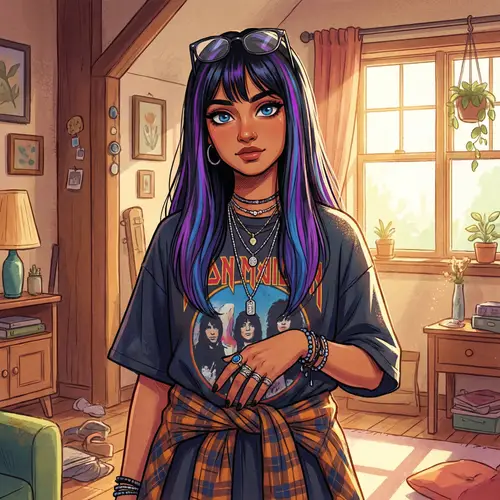 19-Year-Old South Asian Teen with Unique Style | Digital Art Portrait